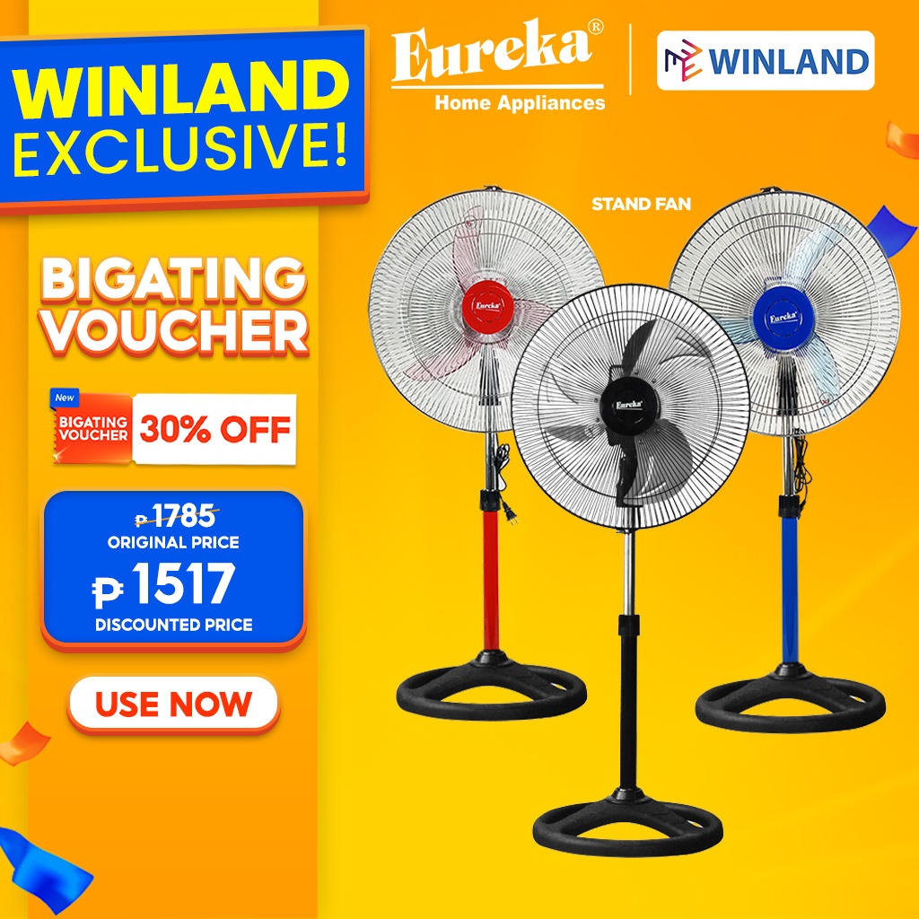 Eureka by Winland 18inches(457mm) (Banana Blade) Power Stand Fan