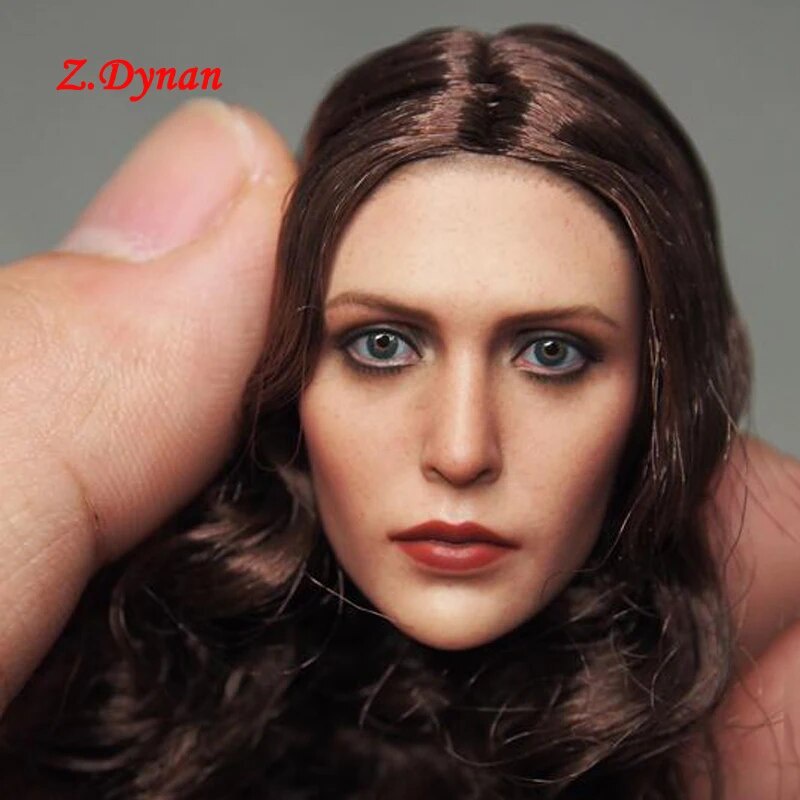 52D 1/6 Scale Movie Head Witch Scarlet Elizabeth Olsen Head Carving for ...