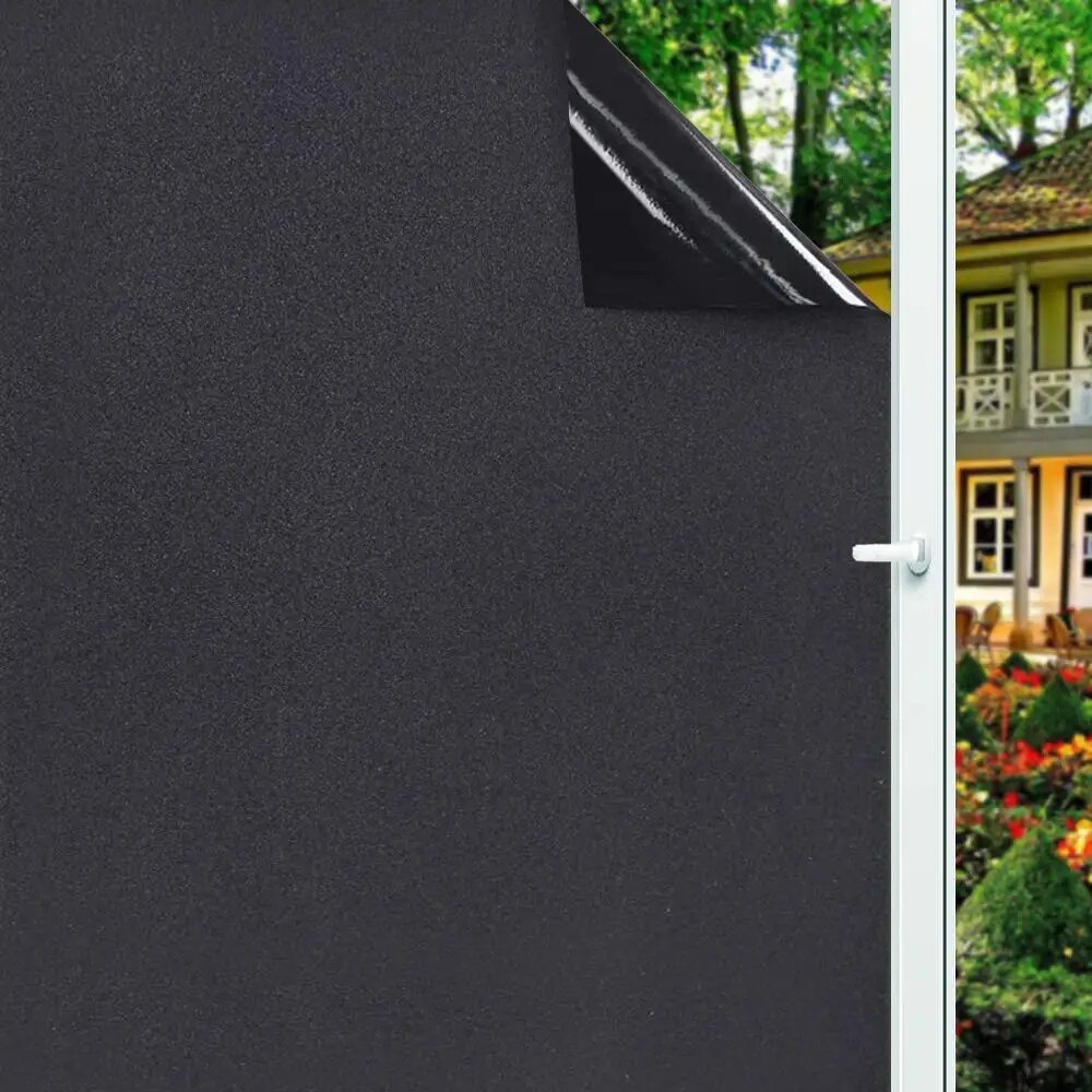 LUCKYYJ Removable 100% Light Blocking Static Total Blackout Window Film ...