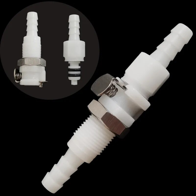 3/16 1/4 Hose Barb Valved In-Line Coupling Insert Panel Mount Coupling ...