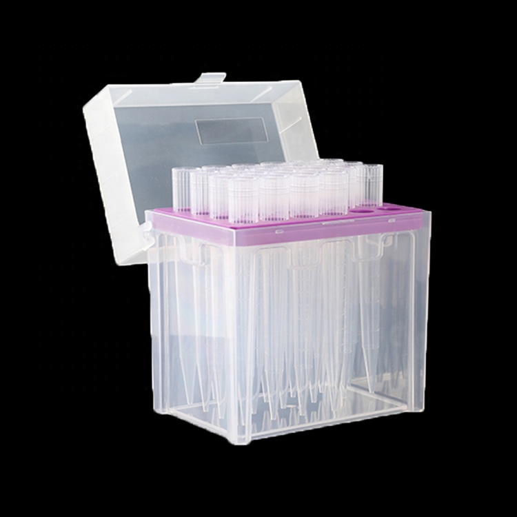 Lab consumable wide bore 5ml macro pipette tips in boxes for
