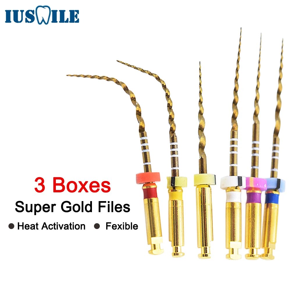281 3 Boxes Rotary Super Gold Endo Files Nickel Titainium Instrument