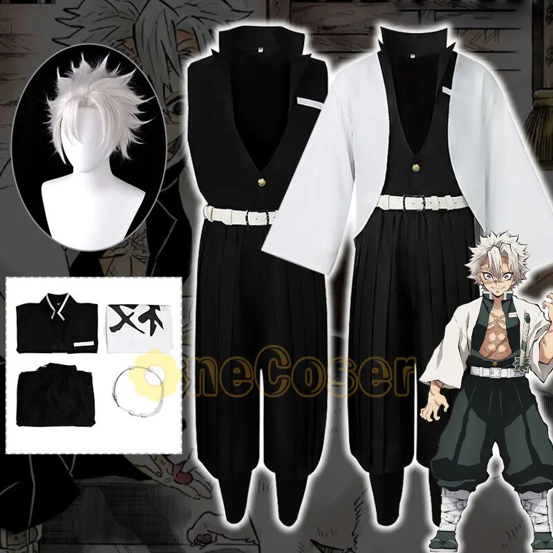 743 Shinazugawa Cosplay Costume Anime Demon Slayer Sanemi Wig ...