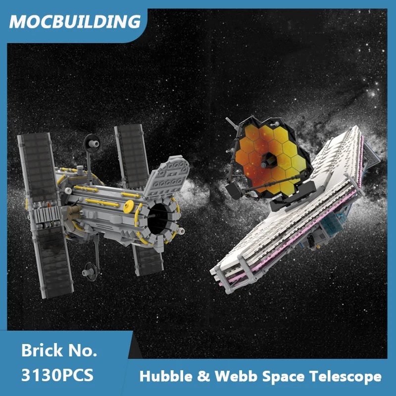 848 MOC Building Blocks Hubble & James Webb Space Telescope Model ...