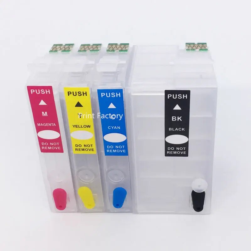 ☫t252xl1 T2521 T2524 Refillable Cartridge With Chip For Epson Workforce Wf 3620 Wf 3640 Wf 7610 5862