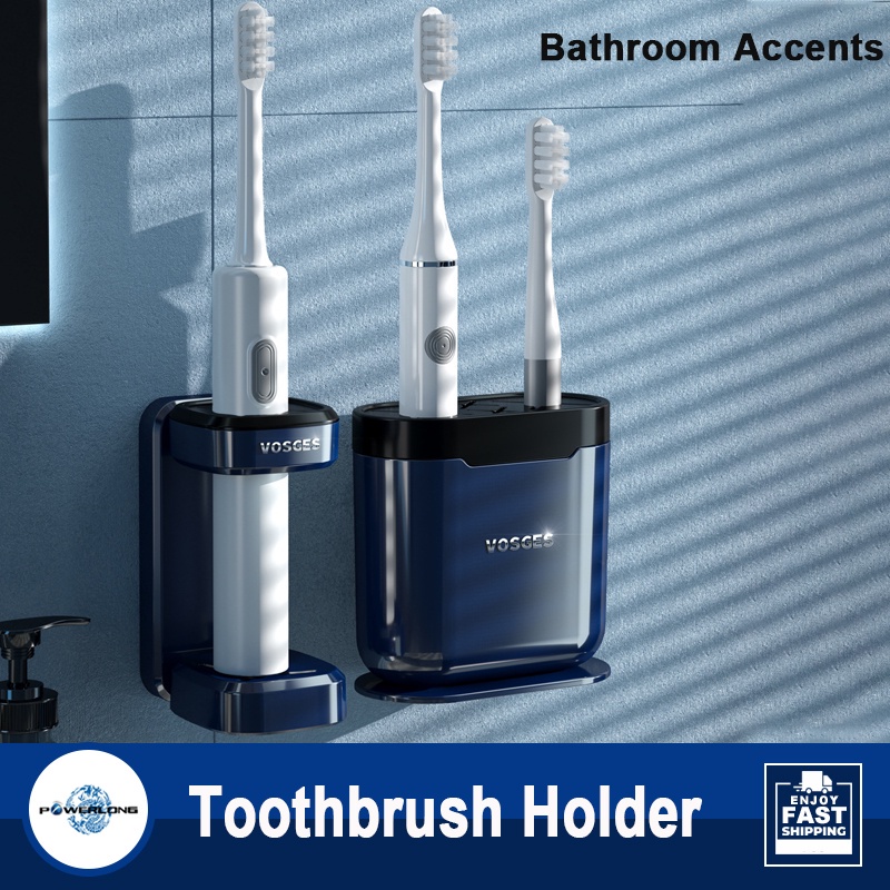 Electric Wall-Mounted Tooth Brush Holder No Punch Storage Rack Bathroom ...