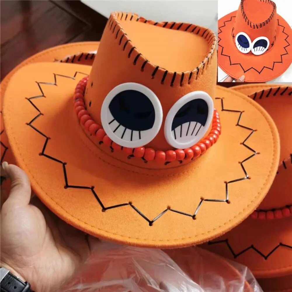 ⚡One Piece Portgas D Ace Hat Monkey Luffy Trafalgar Law Hat Cosplay