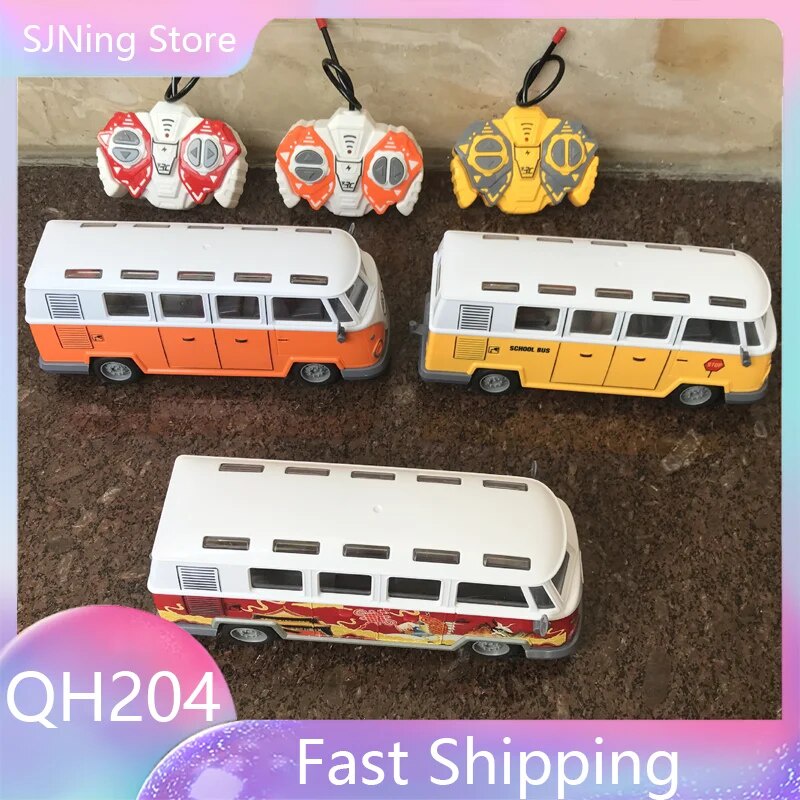 ☟1:30 4CH RC Bus City Express High Speed Tour Vehicle Retro School Bus ...