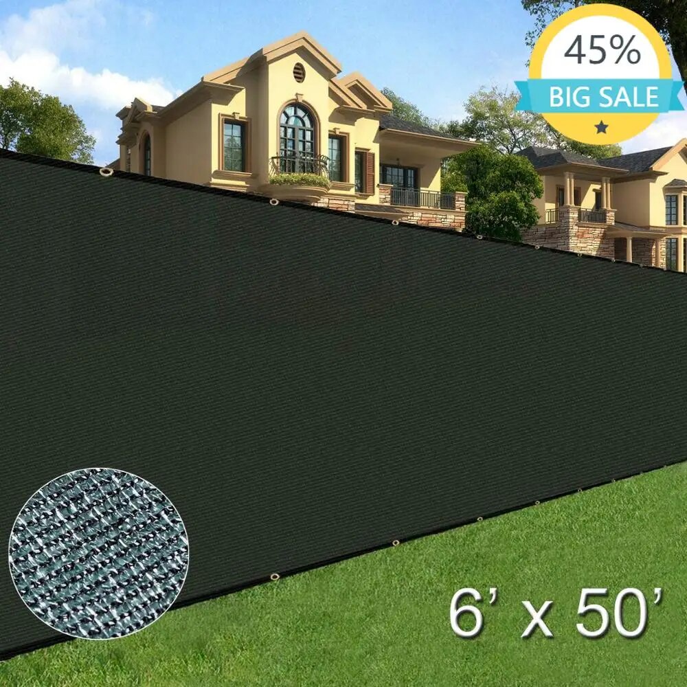 52E 6 feet x 50 feet Privacy Screen Fence Heavy Duty Fencing Mesh Shade ...