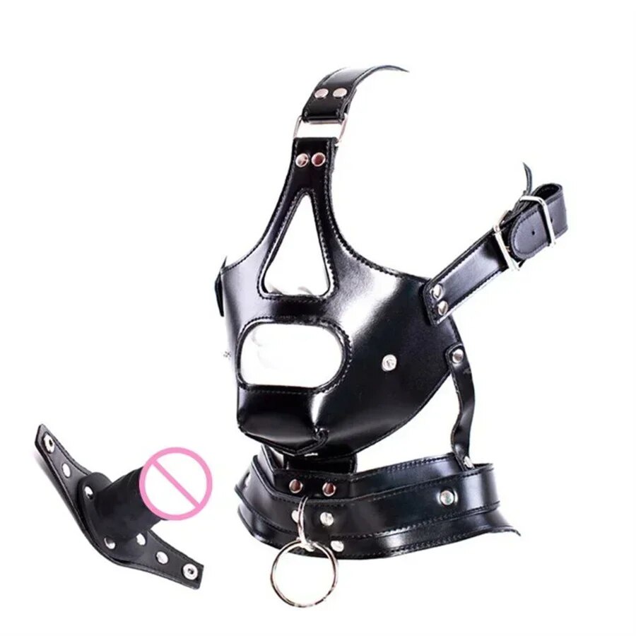 ⚡leather Fetish Headgear Bdsm Bondage Headgear Mask Hood Restraint