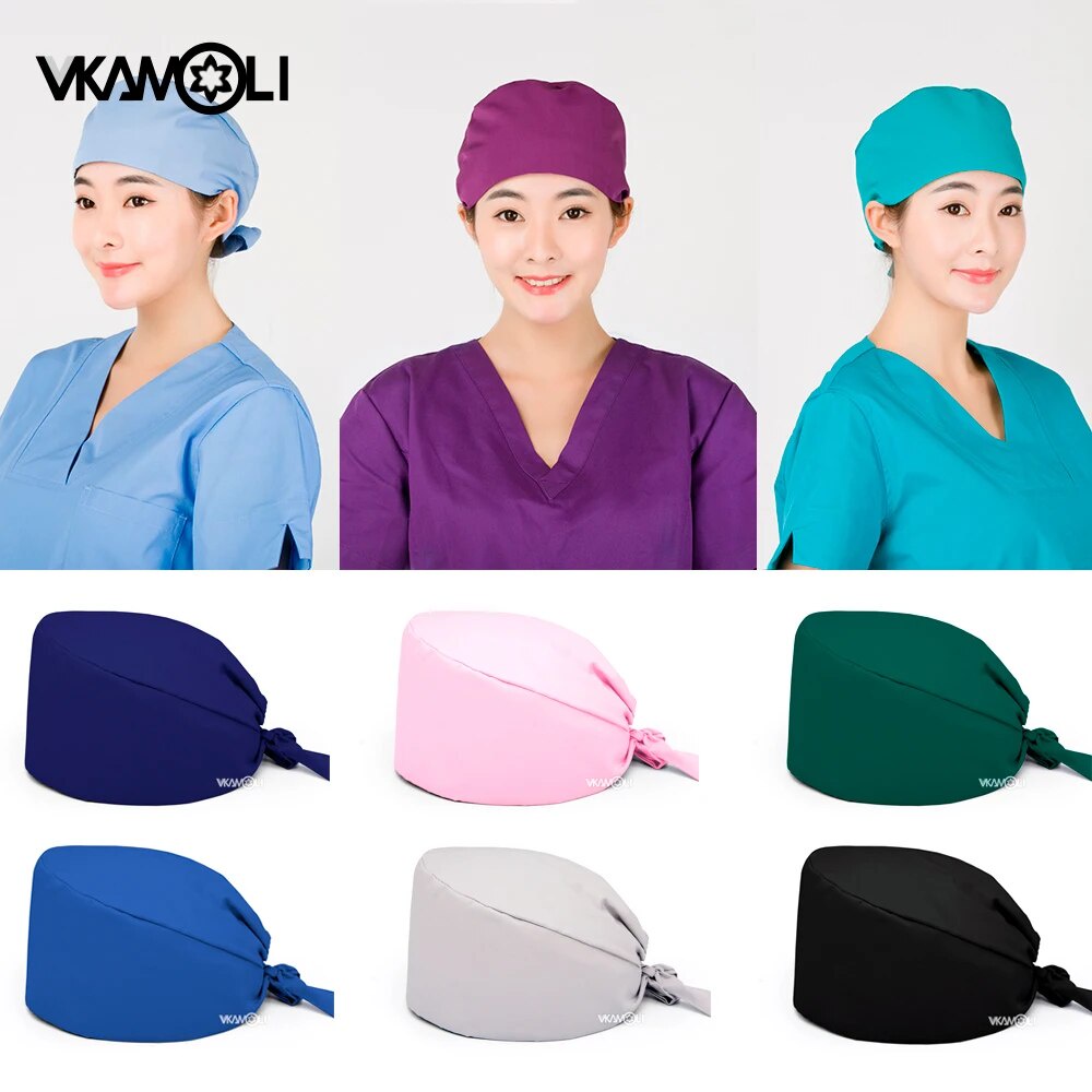 ☭Wholesale Solid color scrubs caps Doctor nurse Scrubs hat Beauty ICU