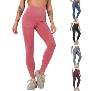 Women Hollow Out Yoga Pants Sexy Fitness Leggings Gym Workout Pants Sports  Running Tight Ripped Leggings