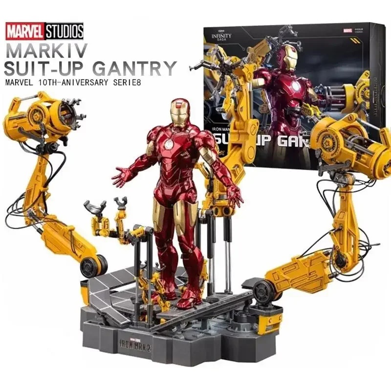 ♣Original Zd Toys Iron Man WITH SUIT-UP GANTRY LED Light MK1/MK2 /MK3 ...