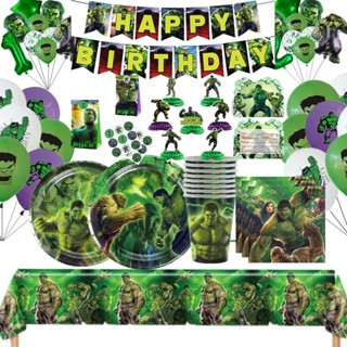 Buy Hulk,balloons,avengers,birthday,party,boy,tableware,decoration,cups,napkins,supplies,ship  Today,superheros,green, Online in India 