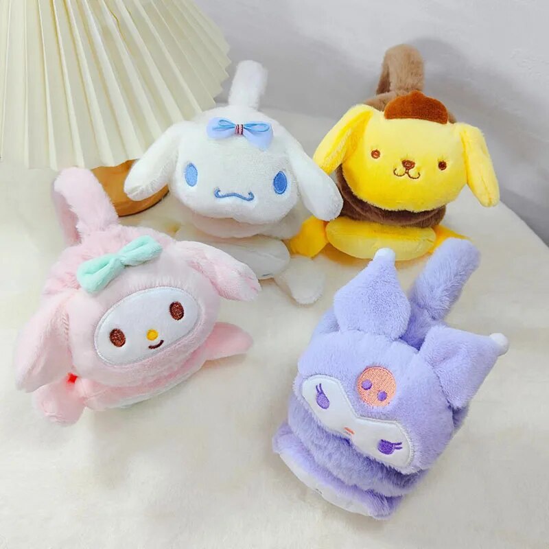 26Z Kawaii Sanrioed Anime Kuromi Melody Cinnamoroll Plush Fur Earmuffs ...