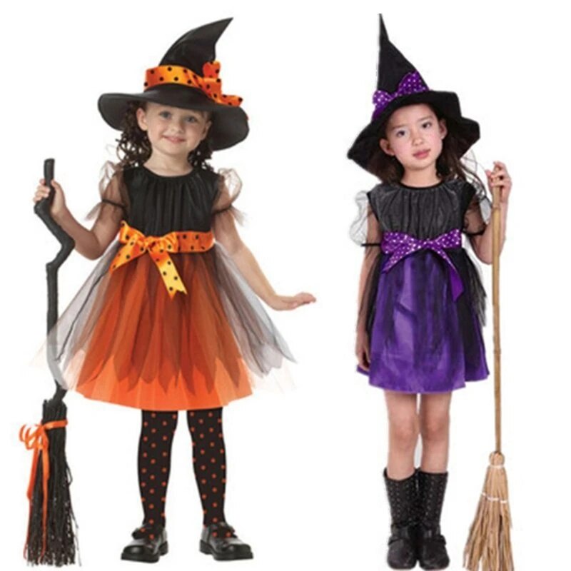 39K Toddler Girl Witch Cosplay Costume Kids Short Sleeve Dress with ...