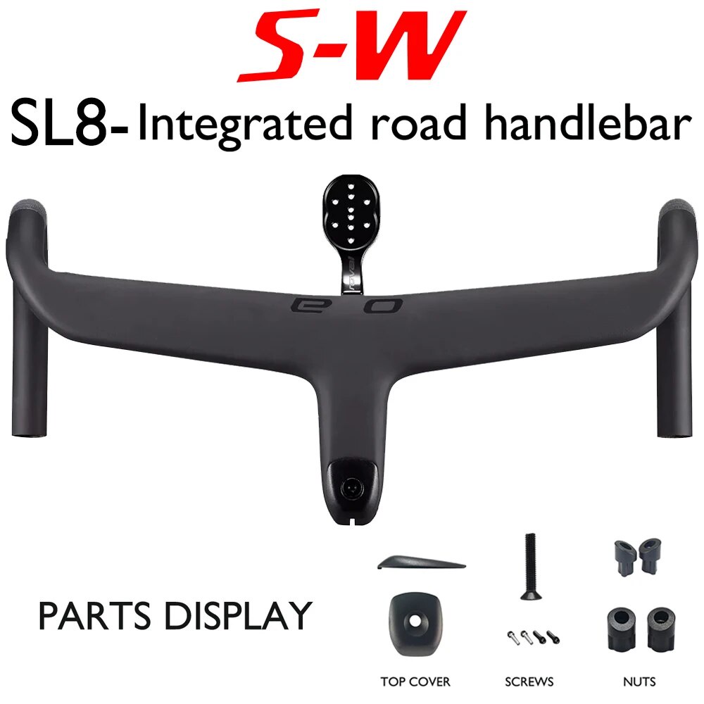 Cockpit Guidon Carbone Intégré Pour Vélo - Routage Câbles Interne - Compatible Di2 & Universel - Neuf