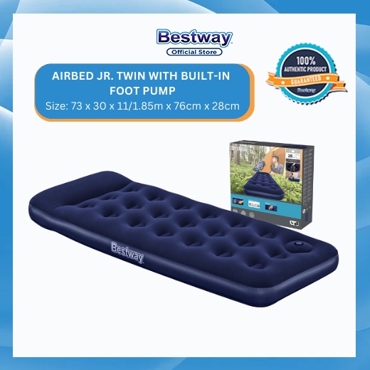 Bestway Airbed Jr Twin with Builtin Foot Pump 73 x 30 x 11185m x 76cm x