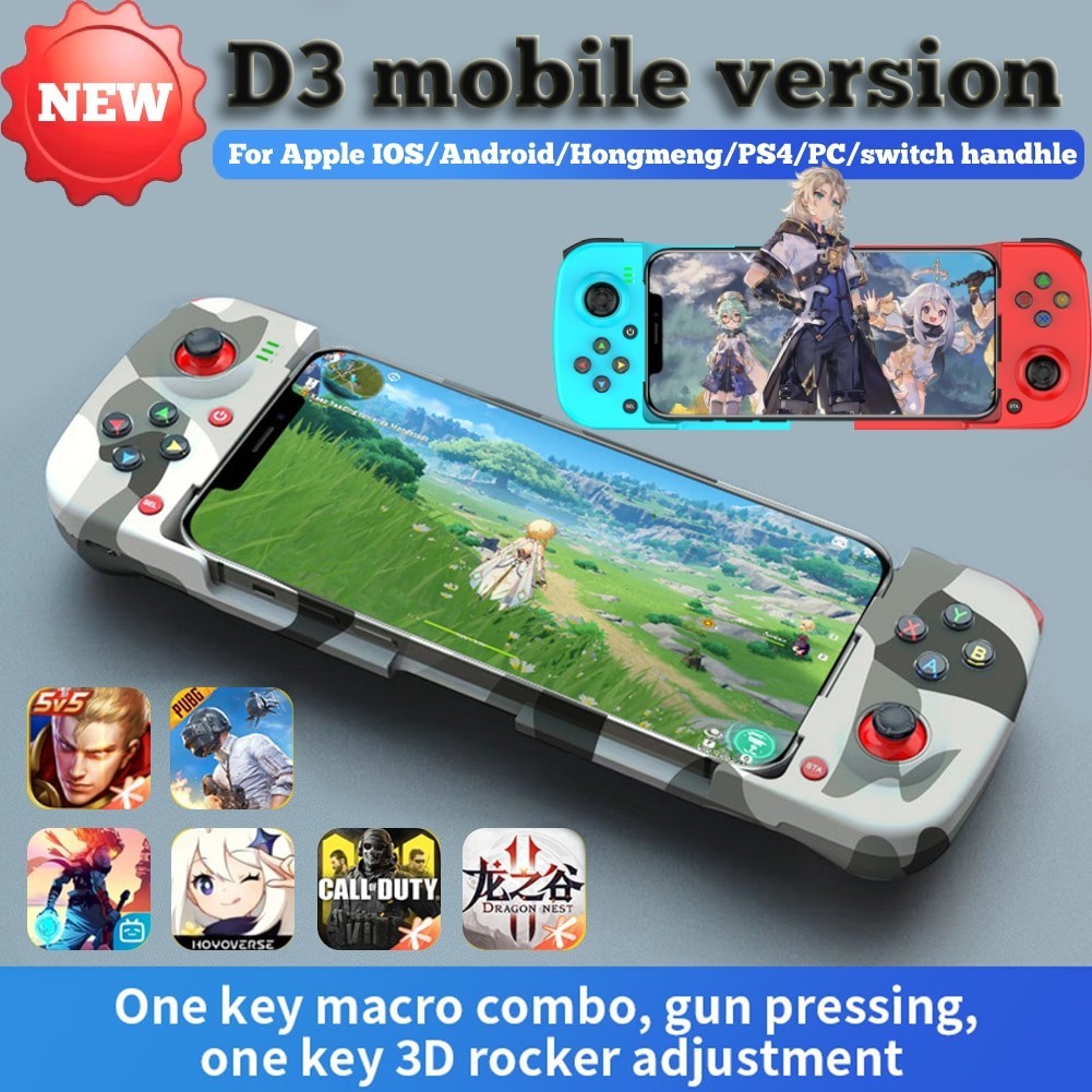 D3 Gamepad Telescopic Controller For Apple IOS Android PUBG Switch PS4 ...