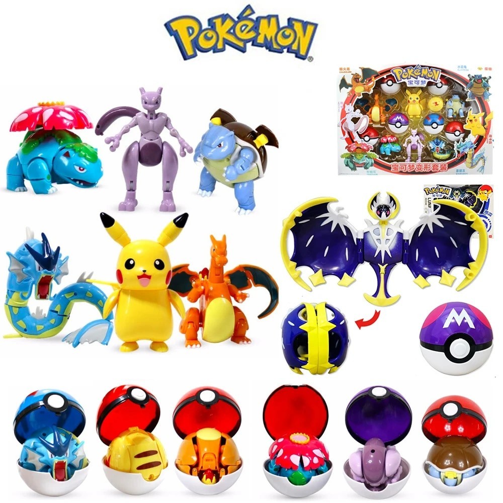 Pokemon Figures Toys Variant Ball Model Pikachu Lucario Pocket Monsters ...