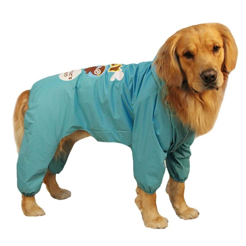 568 Dog Rain Waterproof Clothing Big Large Dog Raincoat Samoyed Golden Retriever Labrador Cost