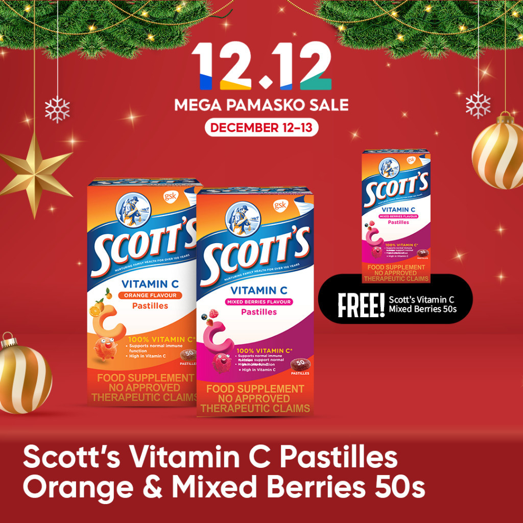 Scott's Vitamin C Orange and Mixed Berries Pastilles 50s with FREE ...