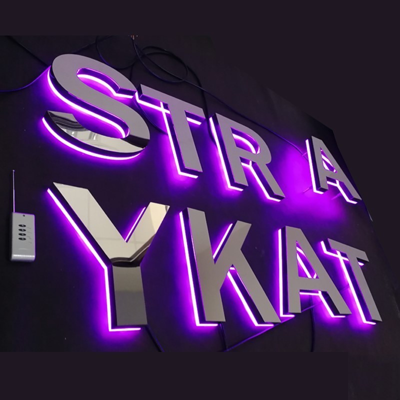 Outdoor advertising big channel rgb changeable led letters 3d sign