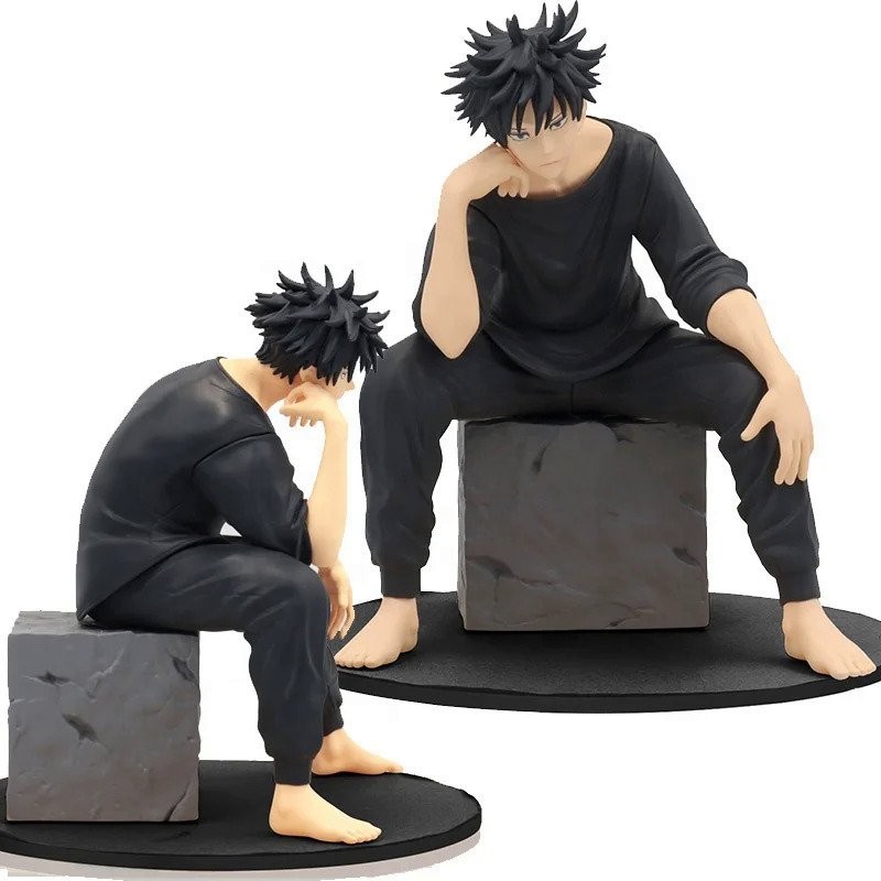 Genuine 13cm Figure Anime Jujutsu Kaisen Fushiguro Megumi Sitting Stone