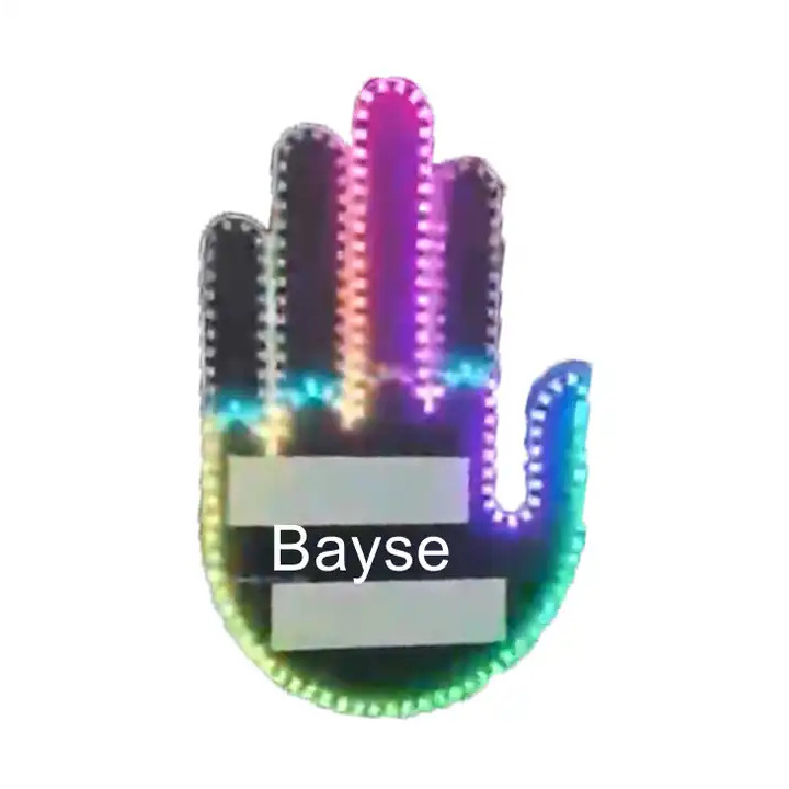 wholesale Led Middle Finger Car Light New Colorful Funny Car Window ...