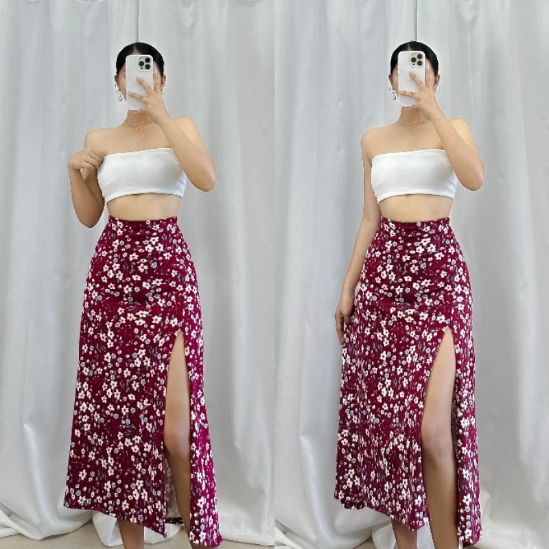 Floral skirt shopee best sale