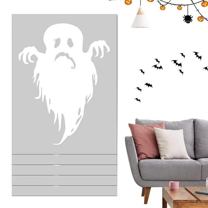 ☂Ghost Window Clings White PVC Cute Wall Door Sticker Halloween ...