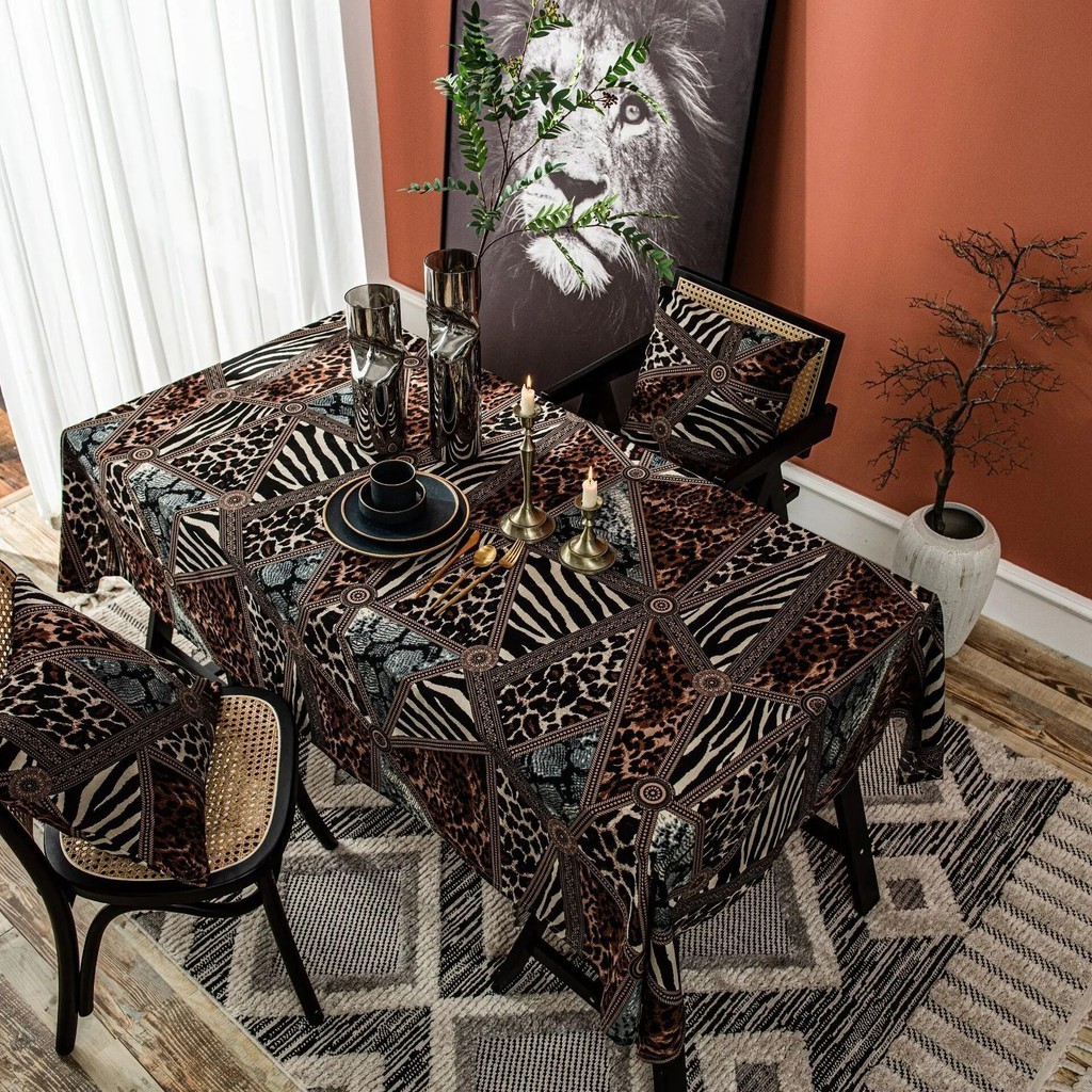 Leopard Print Table Cloths Rectangle African Animal Cheetah Wildlife ...