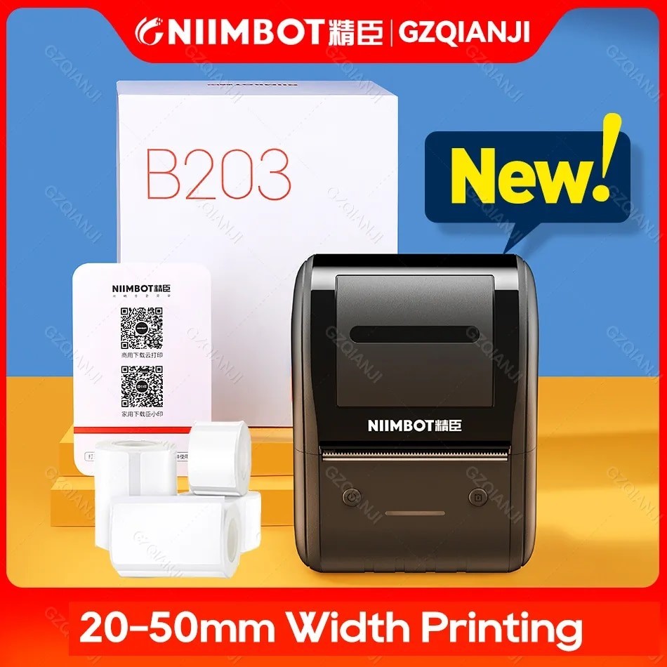 Niimbot B203 Label Printer 20 50mm Bluetooth Thermal Label Maker Self Adhesive Qr Code Barcode 5355