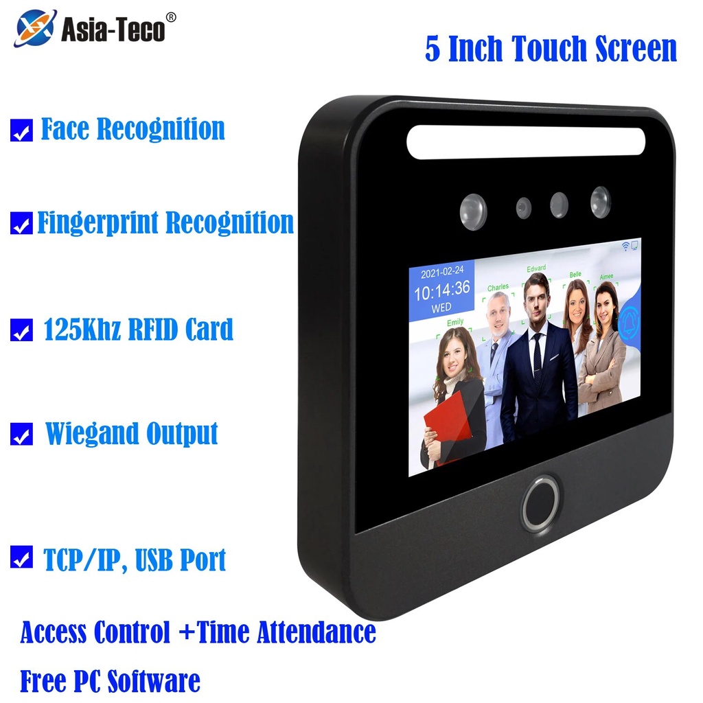 wifi Dynamic Face Recognition Access Control System TCP/IP Touch Screen ...