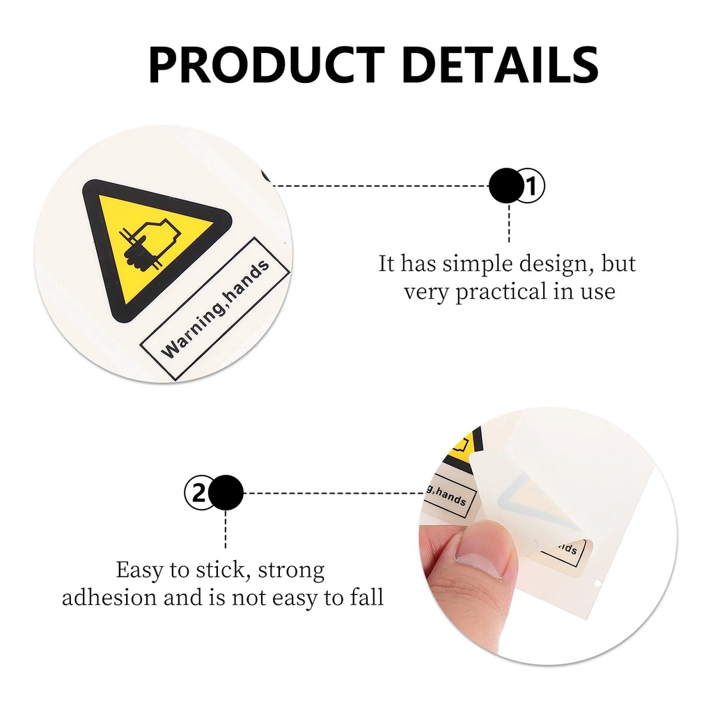 10 Pcs Watch Out for Clip Stickers Warning Hands Pinching Decals ...