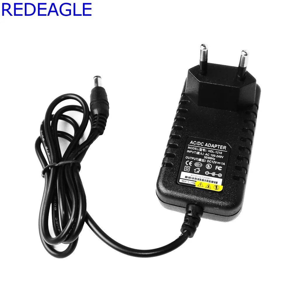 ☄REDEAGLE 12V 1A Power Adapter AC 100 to 240V 50/60Hz Input to DC 12V ...