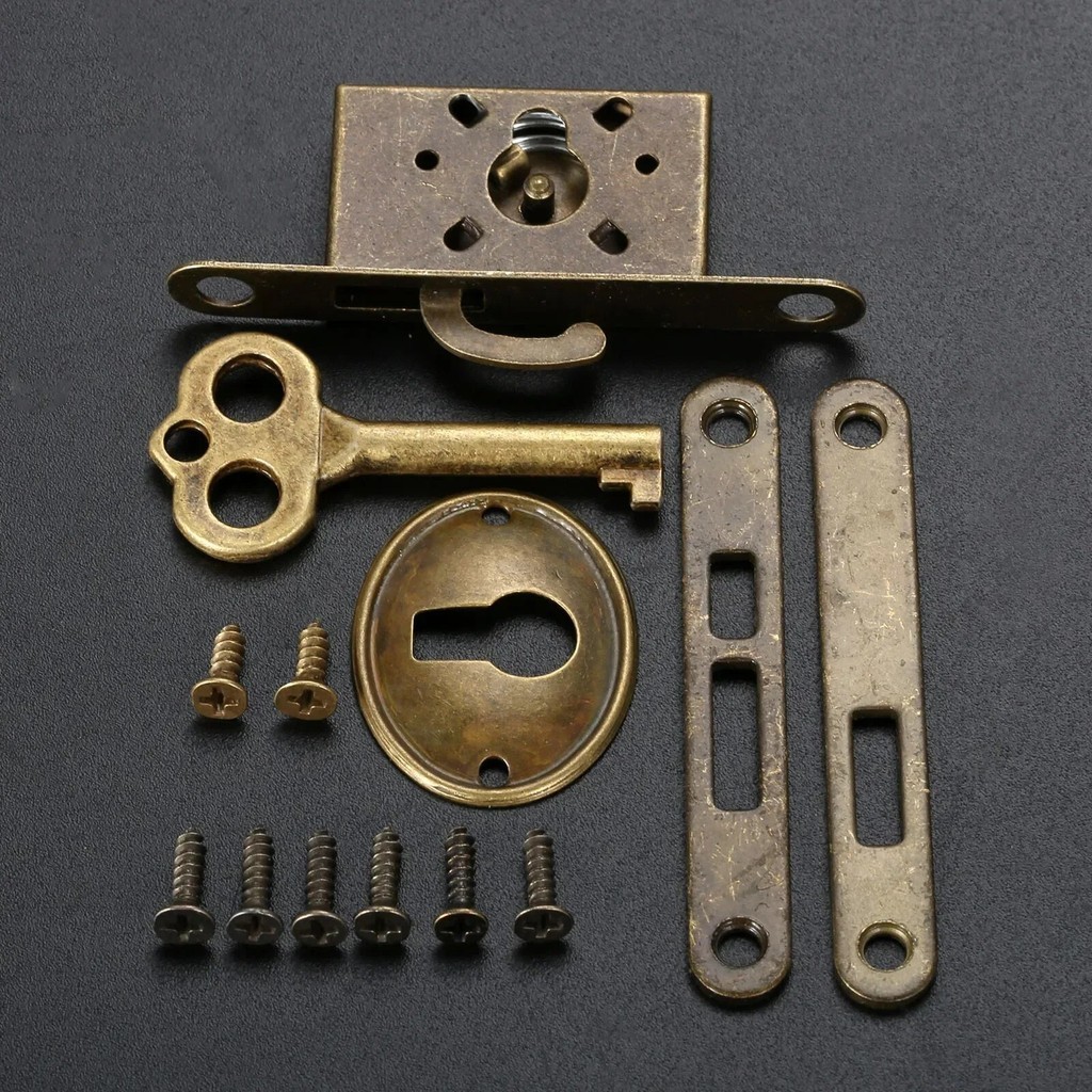 Retro Wooden Jewelry Box Door Lock Set Antique Furniture Fittings ...