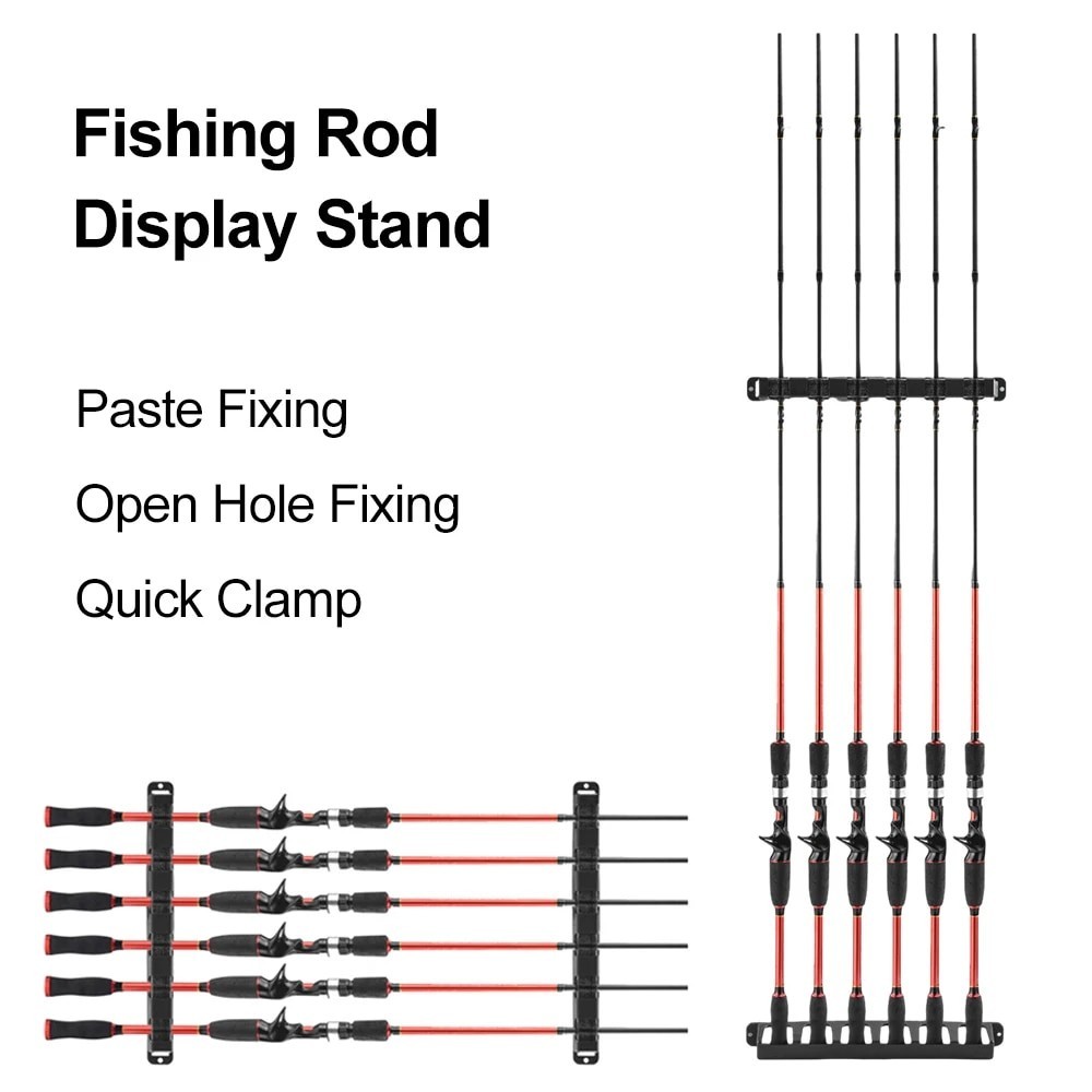 Fishing Rod Support 6 Rod Rack Vertical Horizontal Fixed Stand Fishing ...