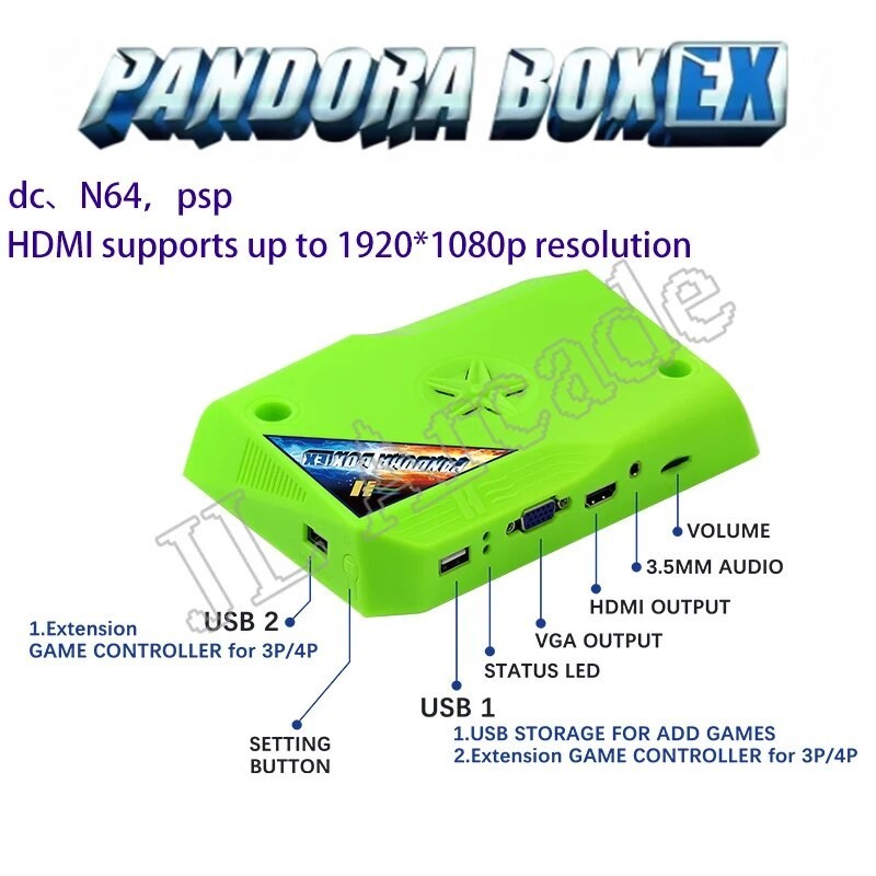 Arcade jamma Version 3D Pandora Box EX 3300 FHD 1080P DDR4 8GB save ...