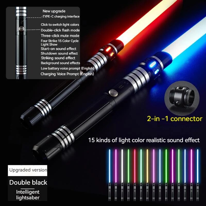 55w 78cm Lightsaber RGB 7/15 Color Metal Laser Sword Sound Flash Space