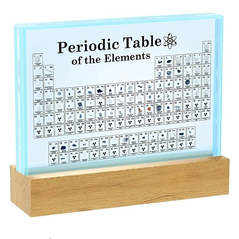 10z 3D Periodic Table Real Elements Mendeleev Acrylic Periodic Table of ...