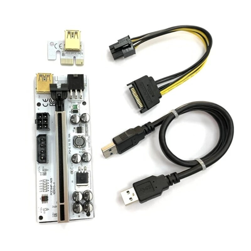 10PCS Riser USB 3.0 PCI-E Riser VER010-X Express Cable Riser For Video ...