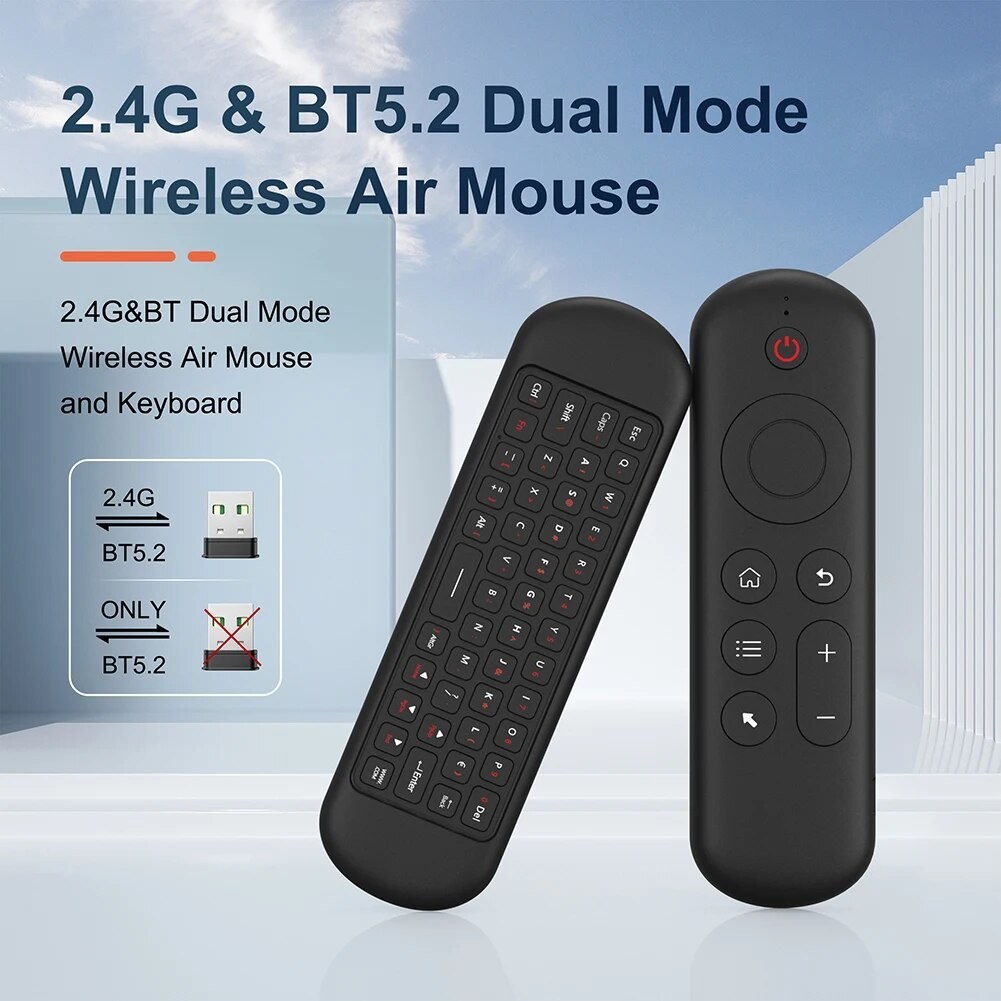 M5 Smart Air Mouse 2.4G+BT5.2 7 Color Backlight Air Mouse Remote ...