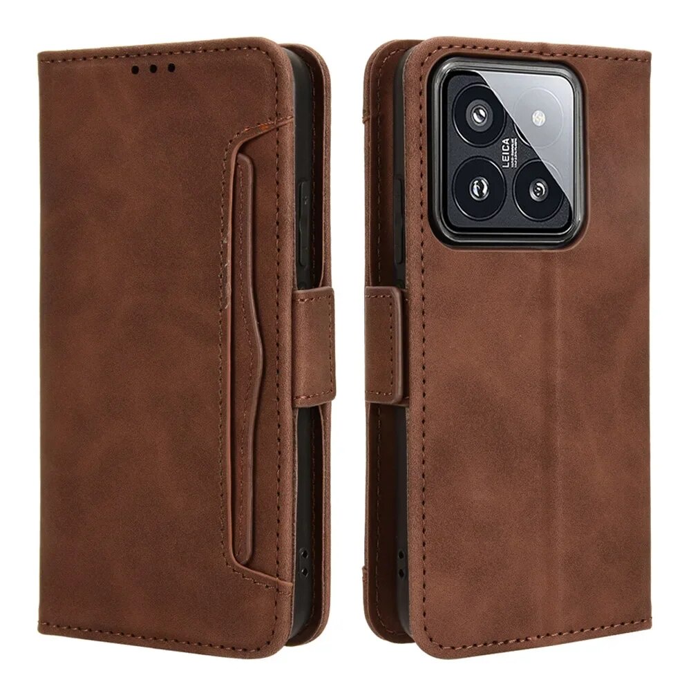 41X Wallet Leather Case for Xiaomi 14 Pro 5G Flip Cover Portable Card ...