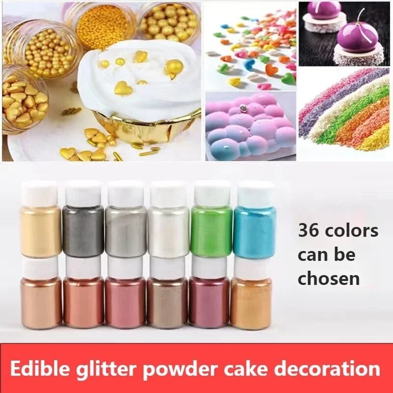 10g Edible Gold Glitter Powder Mousse Cake Macaroon Chocolate Baking ...