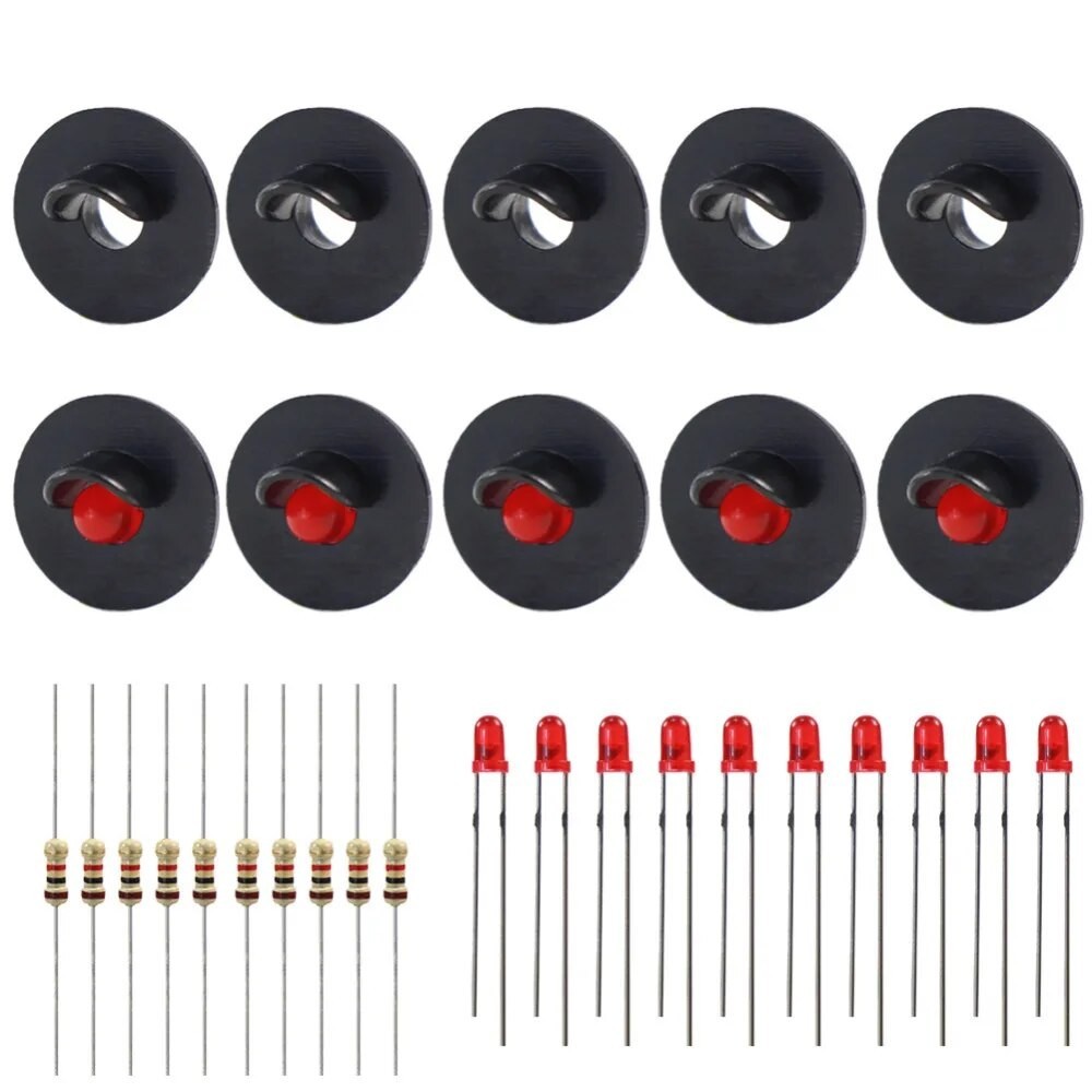 10 Sets HO/OO Scale Railway Dwarf Signals With LEDs – Red/Green Target ...