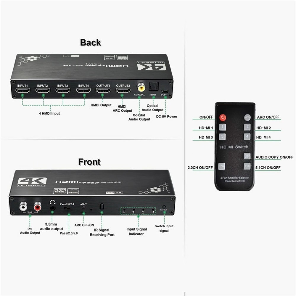 Kuwfi hdmi matrix 4x2 hotsell