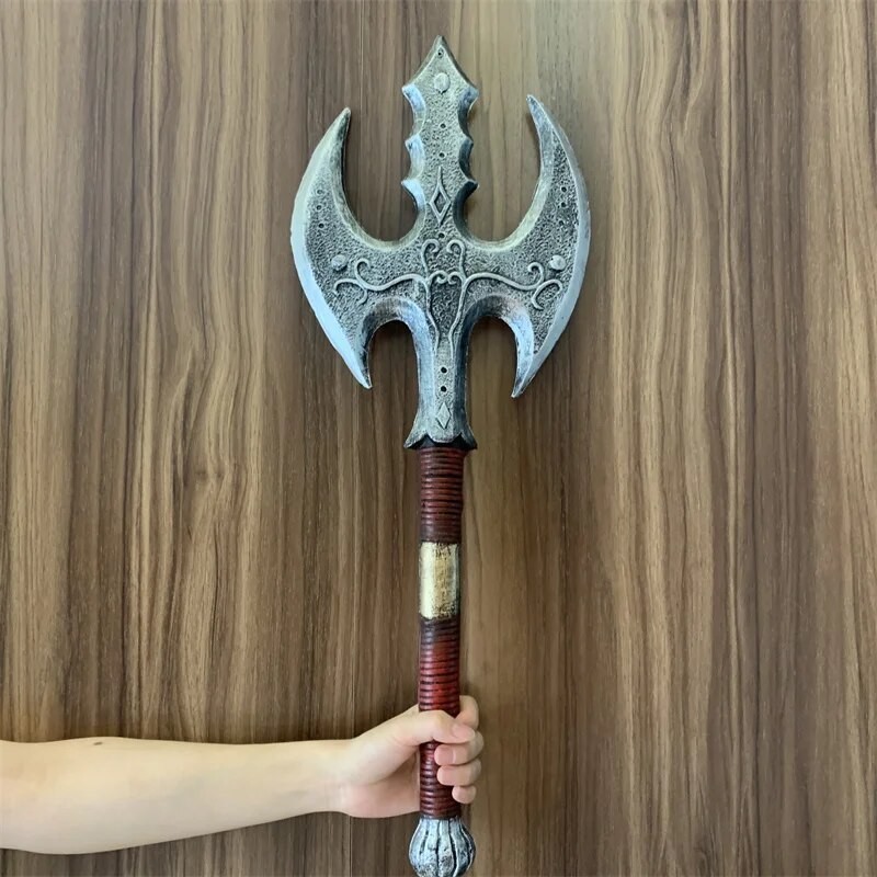 15W Beast Triple Axe Sacrifice 1:1 Rune Chaos Tomahawk Cosplay Prop ...