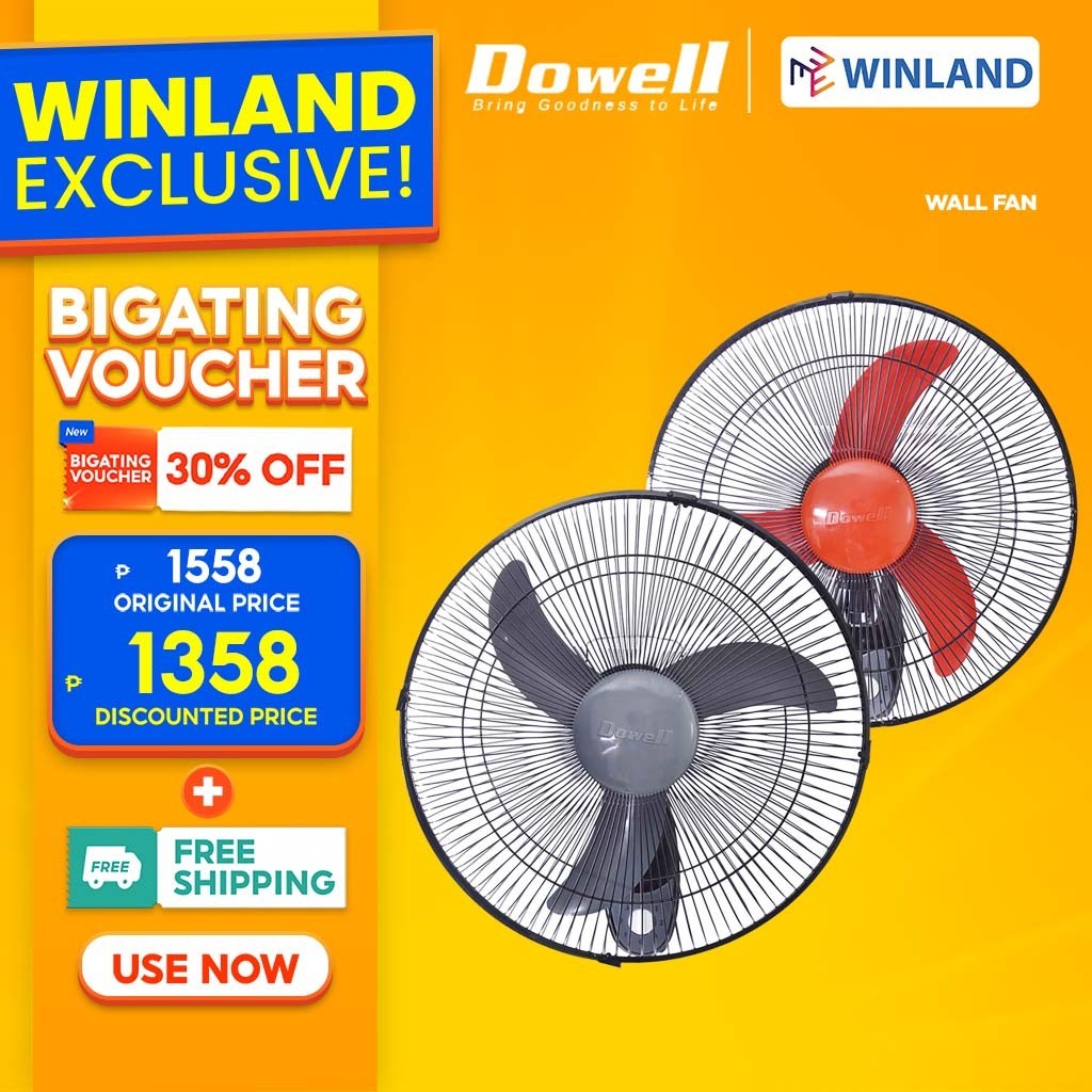 Dowell by Winland 16 inch Electric Wall Fan with 3 Speed Rotary and ...