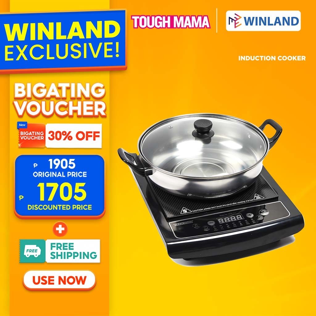 Tough Mama by Winland Ceramic Plate Induction Cooker With Free Cooking Pot and Lid NTMIC3